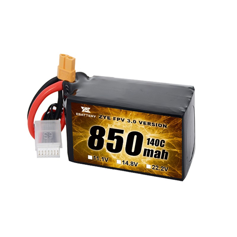 சிறிய அளவு 850mah 1100mah 1300mah 1500mah FPV லிபோ பேட்டரி